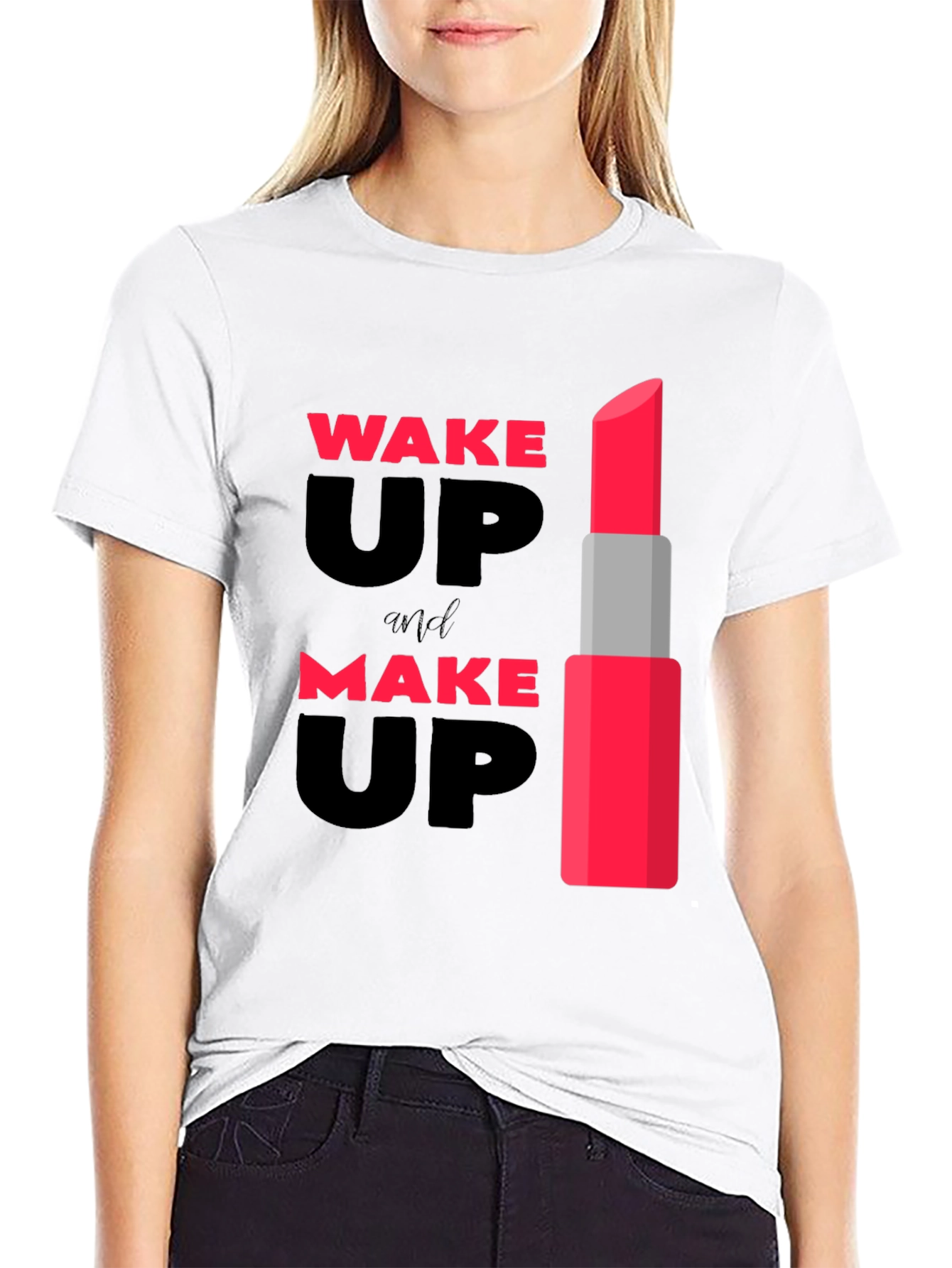 Wake Up & Make Up Lipstick Graphic Tee