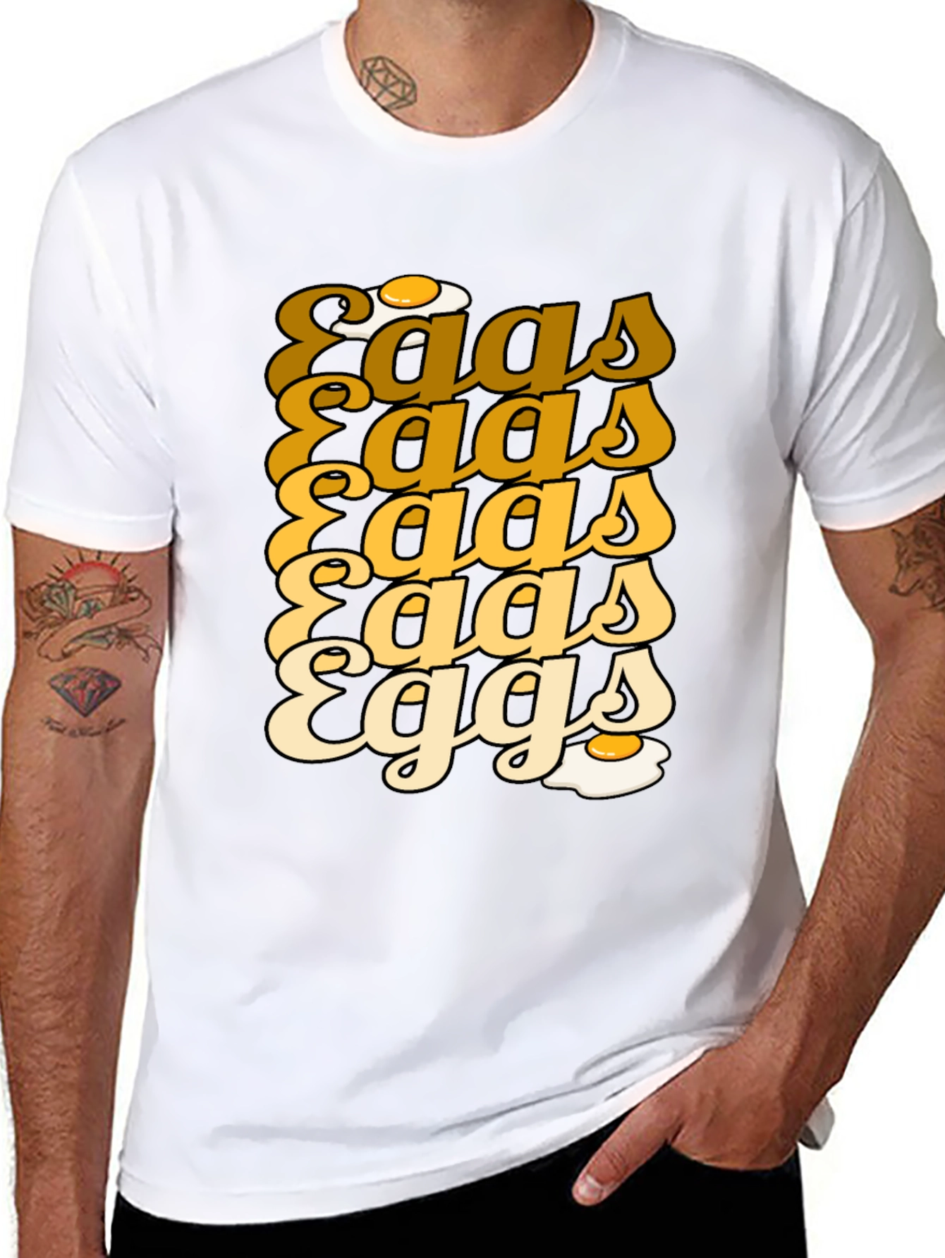 Funny Eggs Graphic T-Shirt - Quirky Foodie Tee