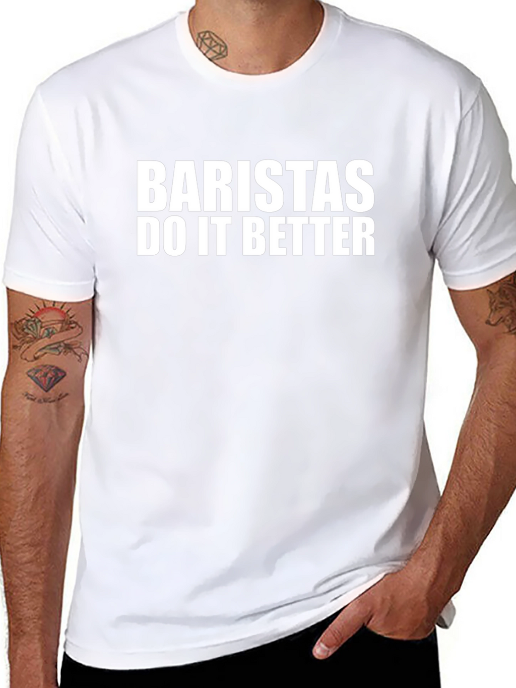 Baristas Do It Better T-Shirt - Black Crew Neck