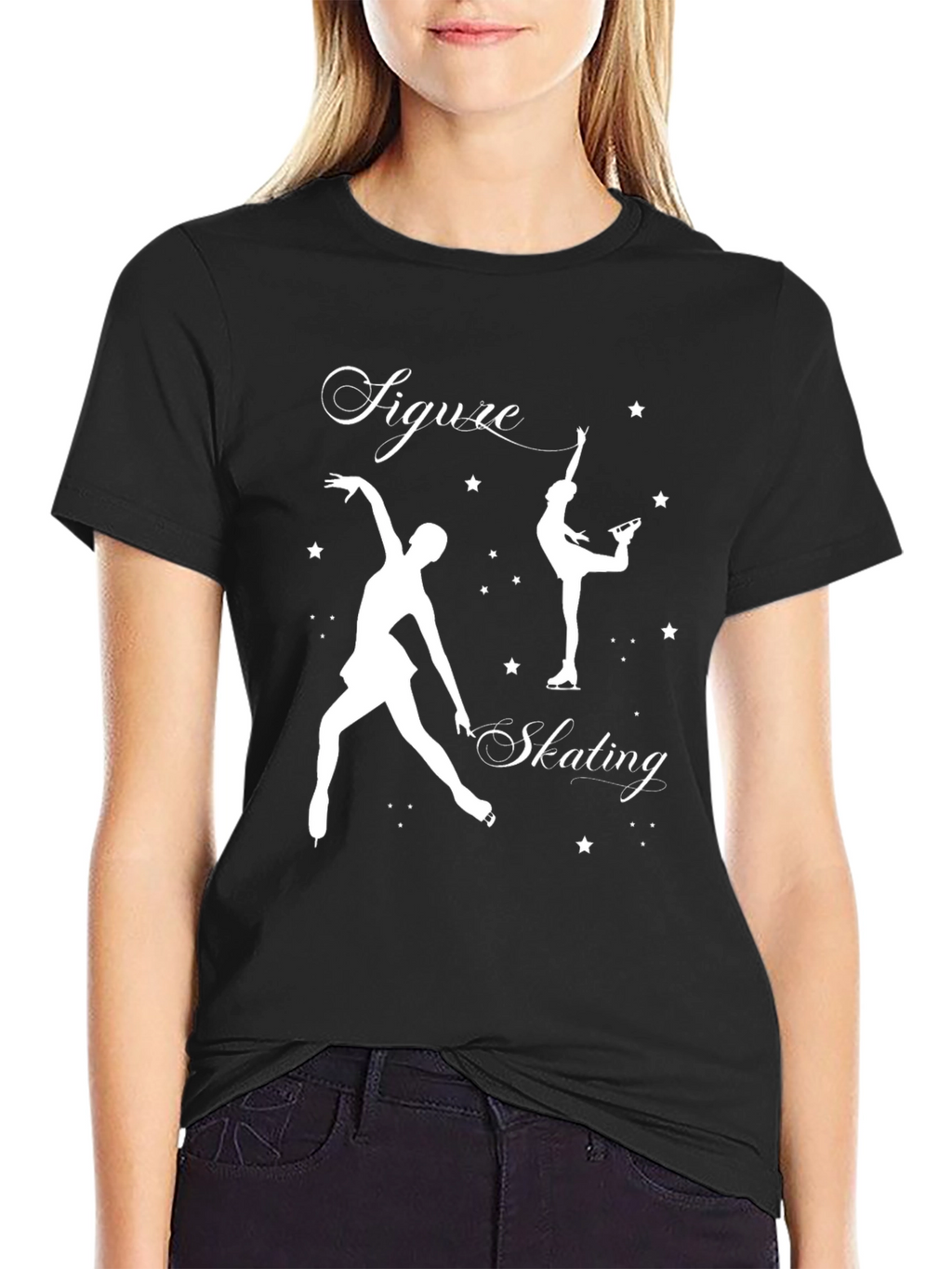 Figure Skating Graphic T-Shirt - Black