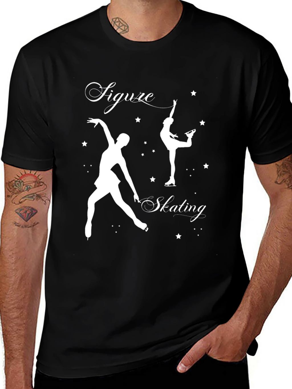 Figure Skating Graphic T-Shirt - Black