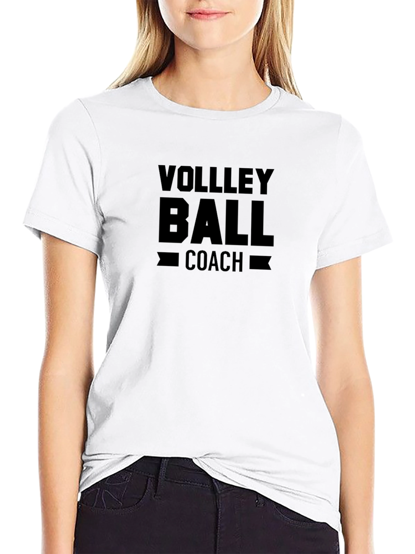Volleyball Coach Black Graphic Tee Shirt