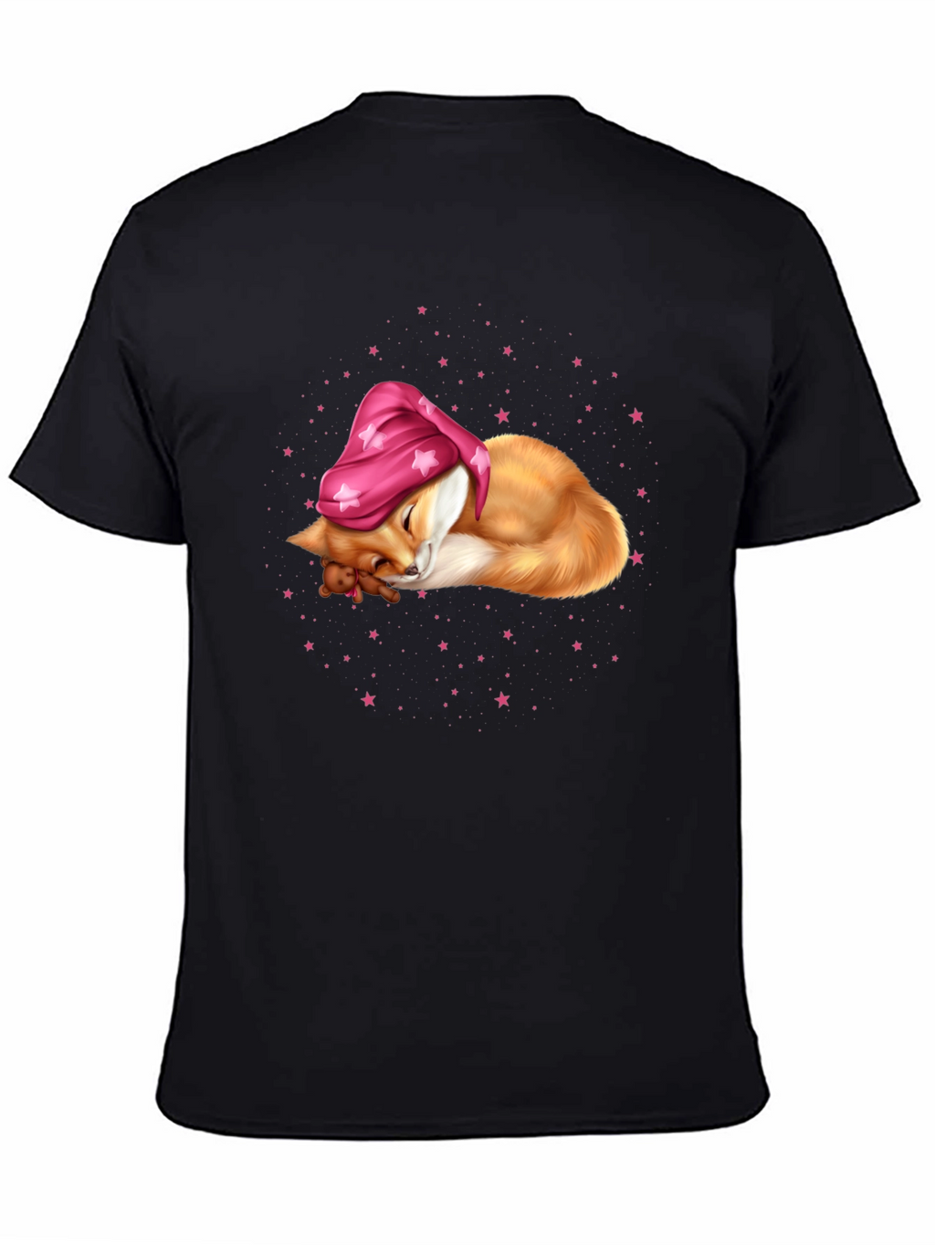 Sleeping Fox in Starry Night T-Shirt