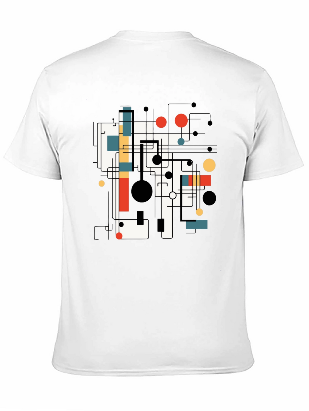Abstract Graphic Print Tee - Black Casual T-Shirt