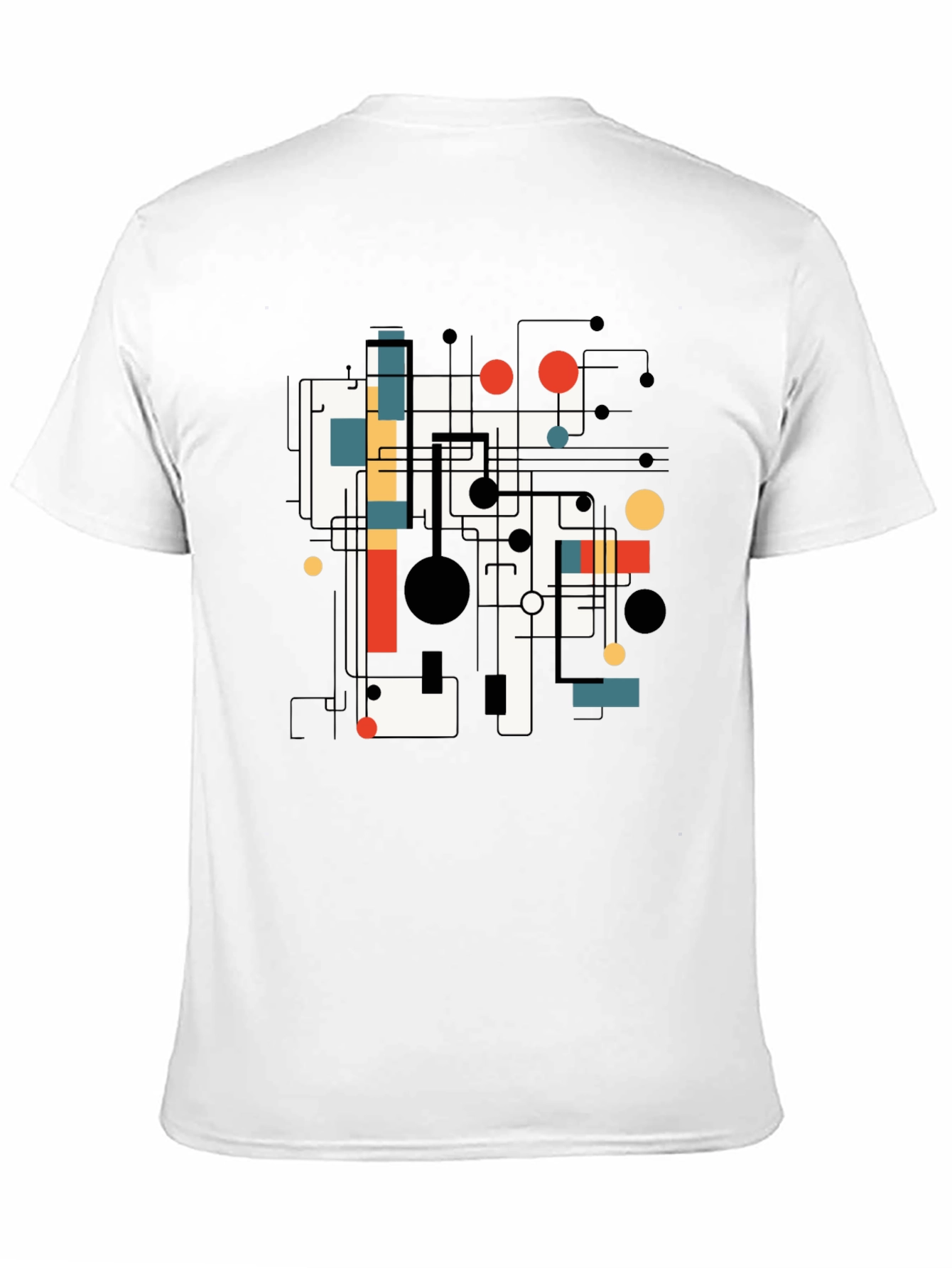 Abstract Graphic Print Tee - Black Casual T-Shirt