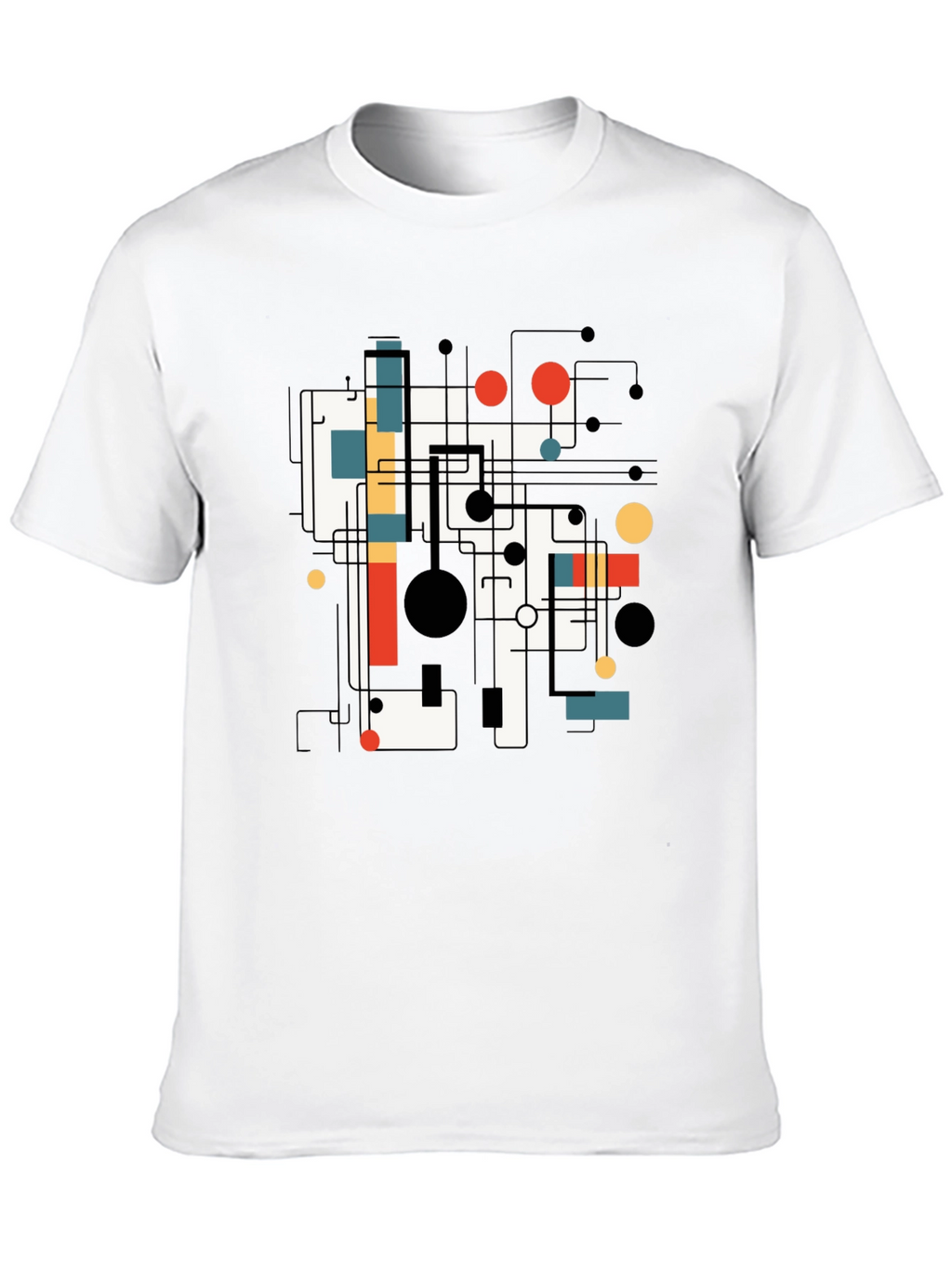 Abstract Graphic Print Tee - Black Casual T-Shirt