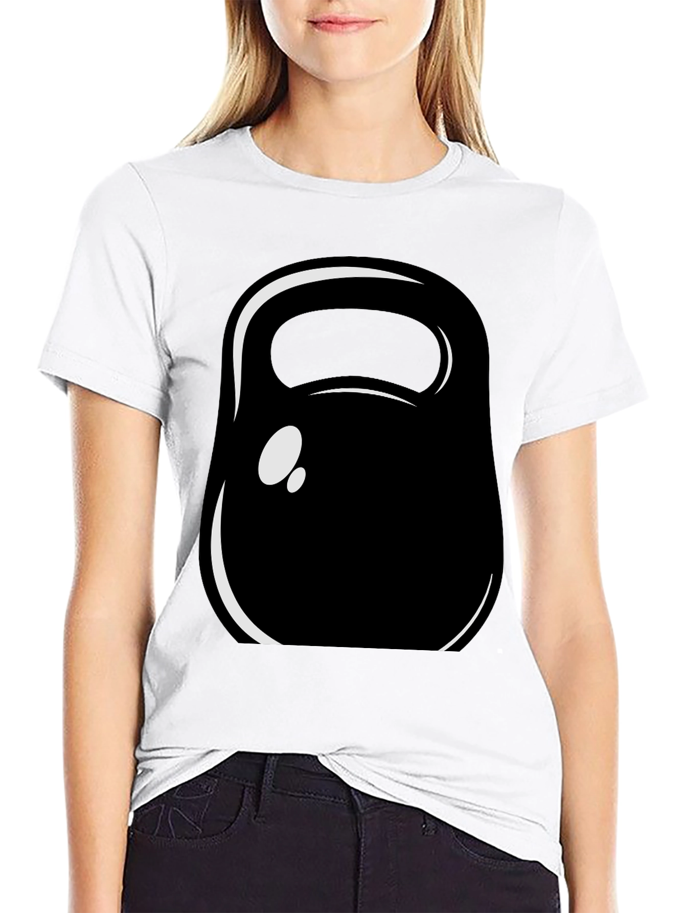 Kettlebell Graphic Tee - Black Cotton Fitness Shirt