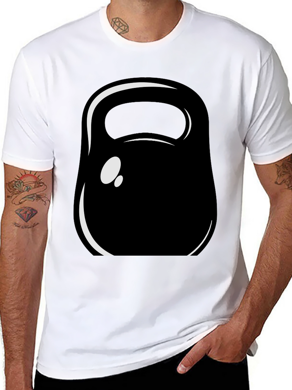 Kettlebell Graphic Tee - Black Cotton Fitness Shirt