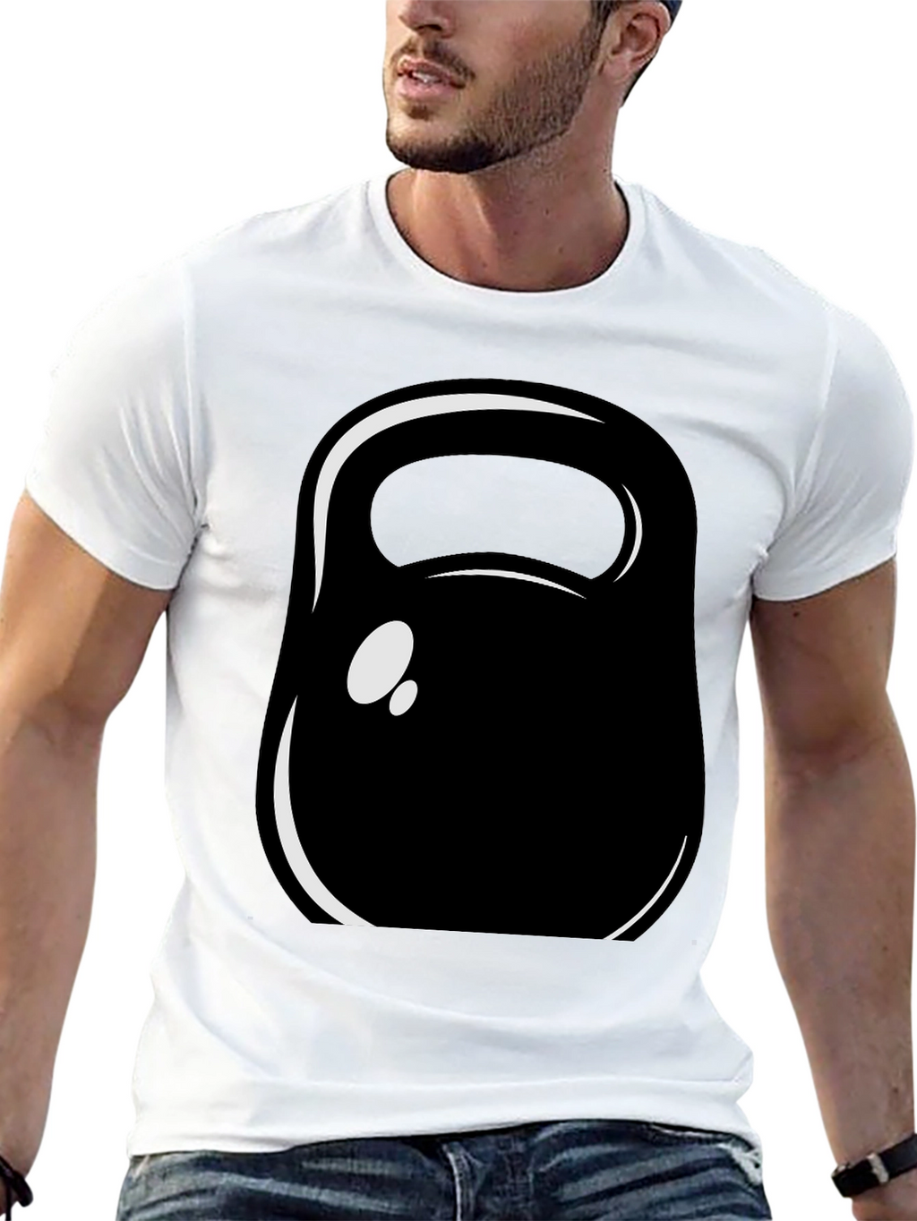Kettlebell Graphic Tee - Black Cotton Fitness Shirt