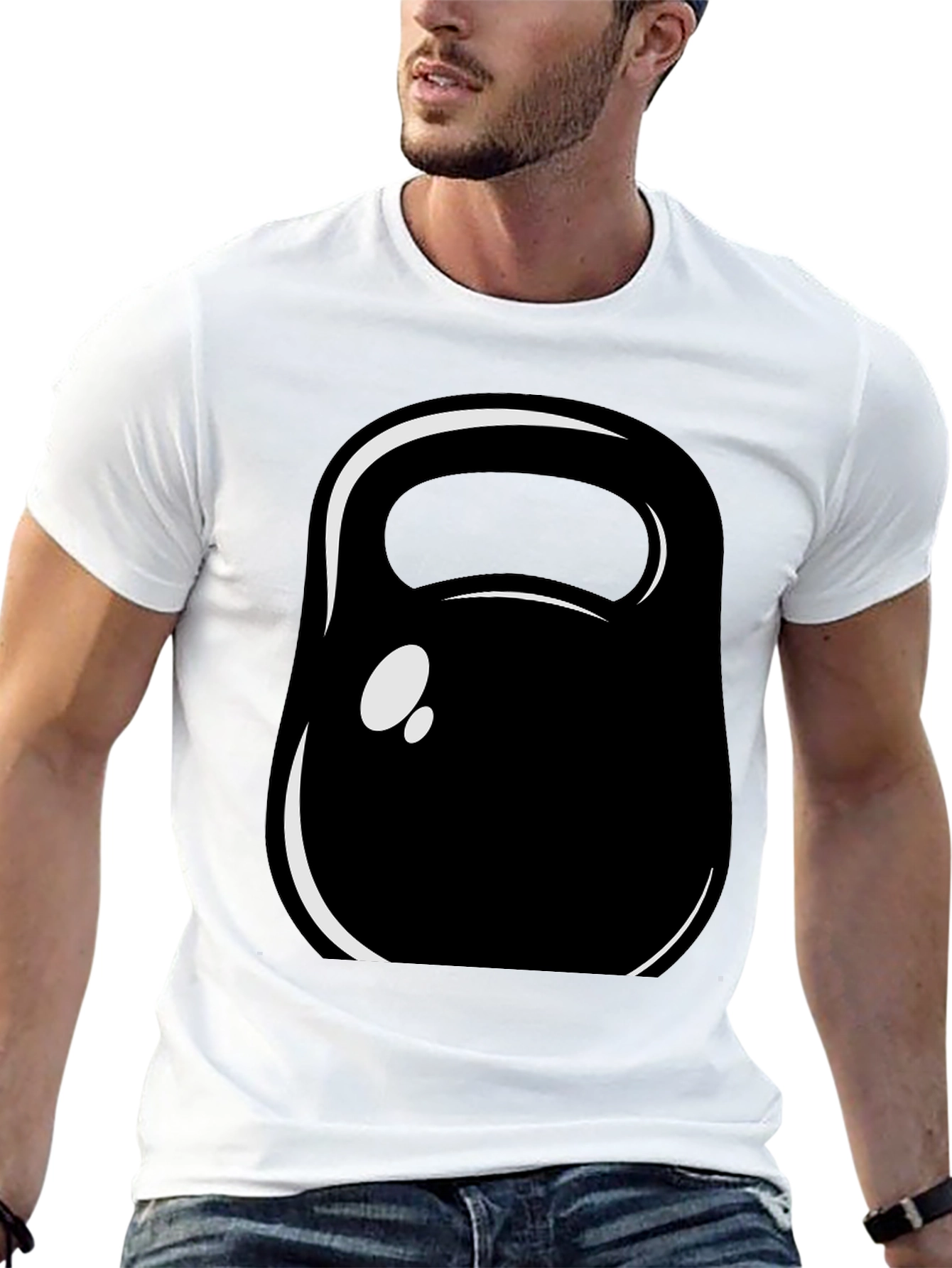 Kettlebell Graphic Tee - Black Cotton Fitness Shirt