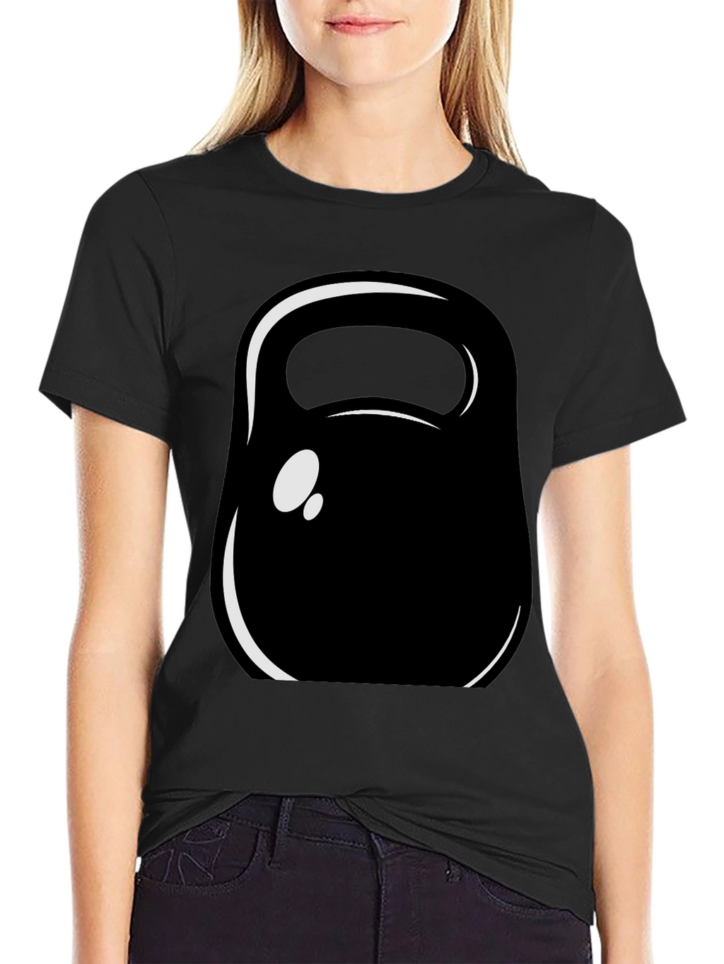 Kettlebell Graphic Tee - Black Cotton Fitness Shirt