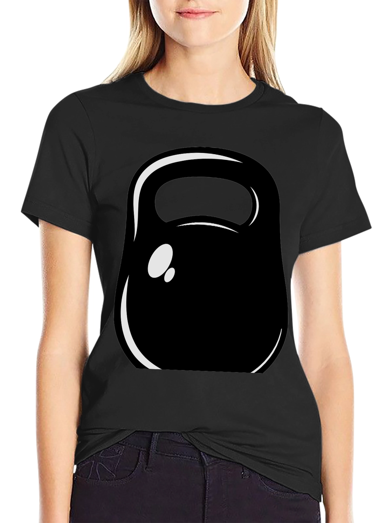 Kettlebell Graphic Tee - Black Cotton Fitness Shirt