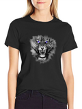 Tiger Graphic T-Shirt - Fierce Blue Eyes