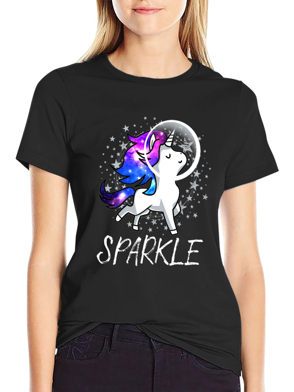 Sparkle Unicorn in Space T-Shirt