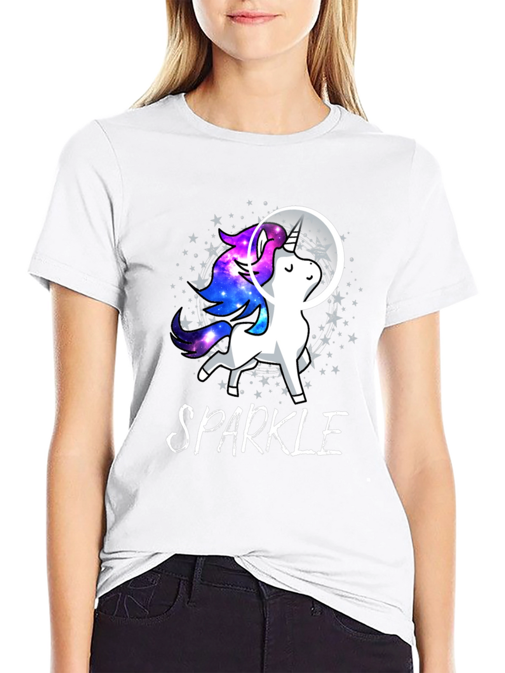 Sparkle Unicorn in Space T-Shirt