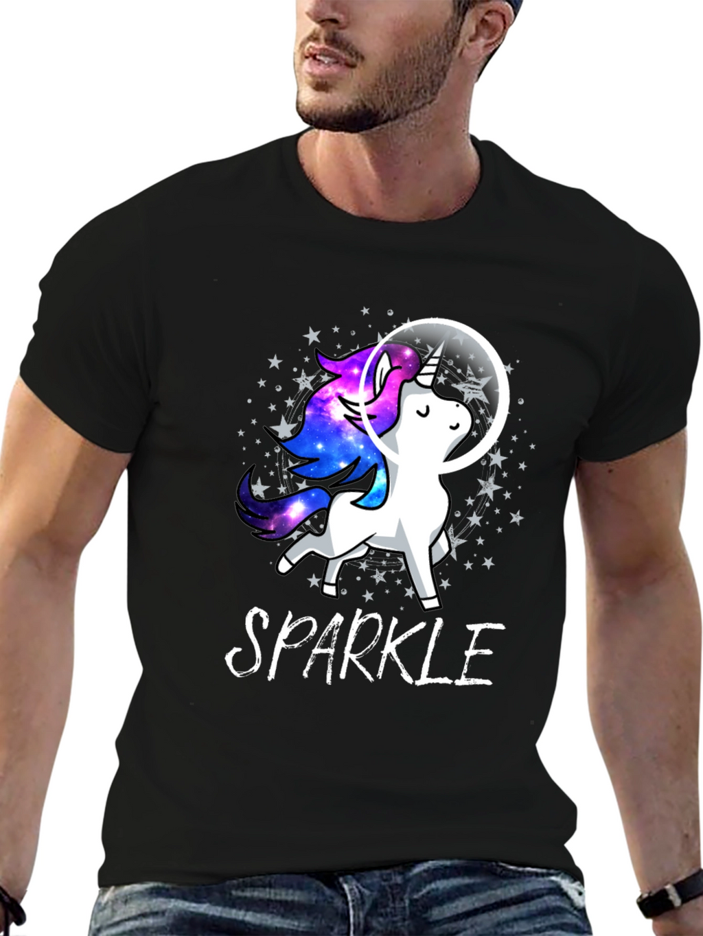 Sparkle Unicorn in Space T-Shirt
