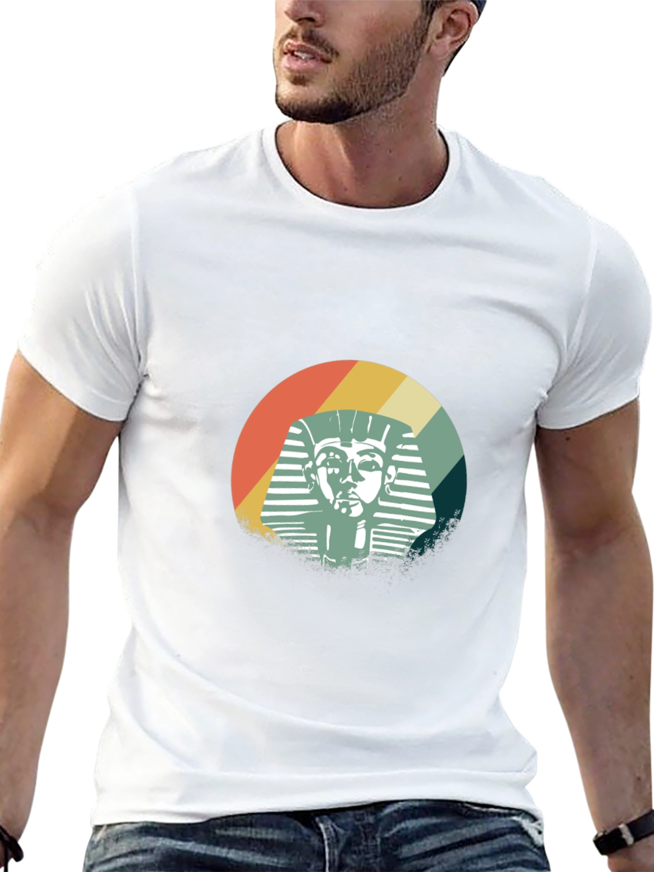 Retro Pharaoh Graphic T-Shirt - Black