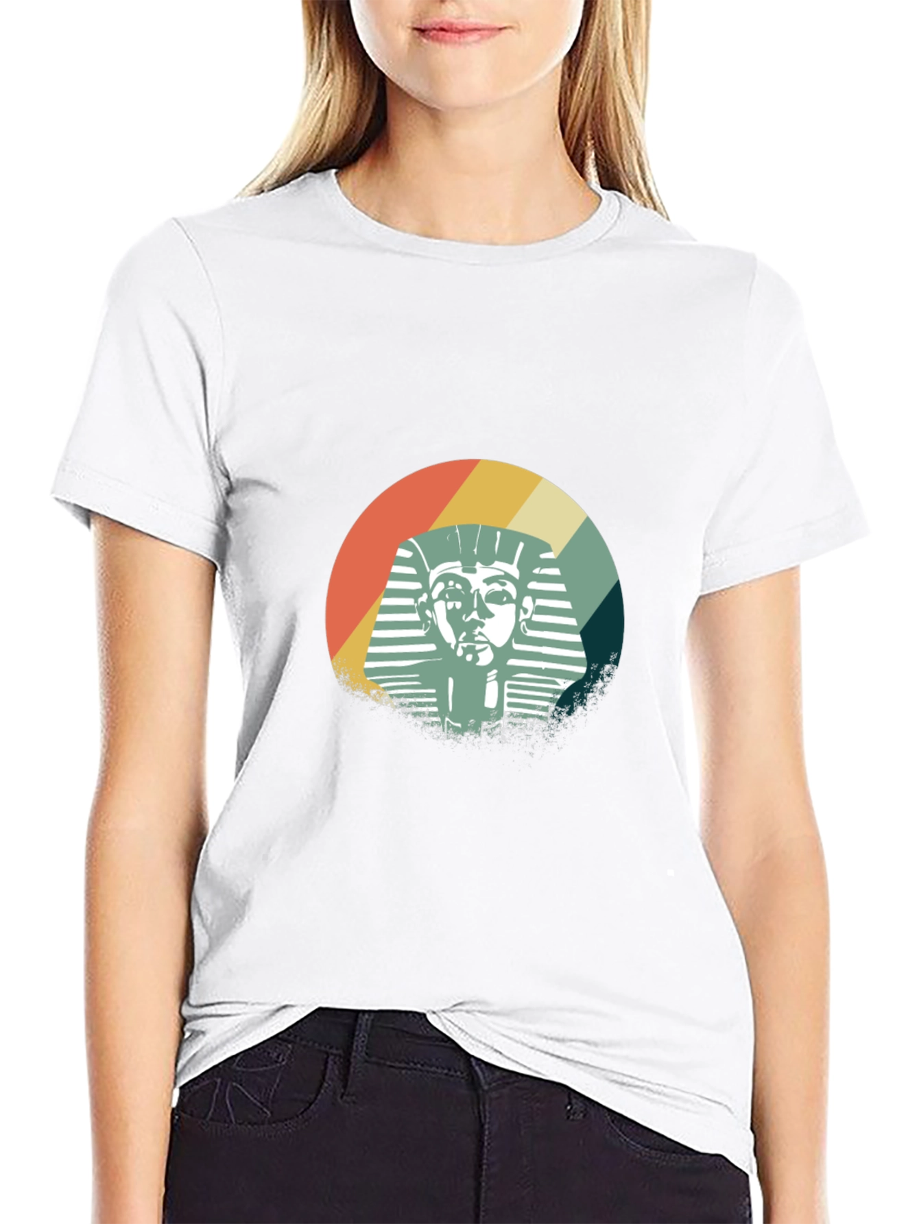 Retro Pharaoh Graphic T-Shirt - Black