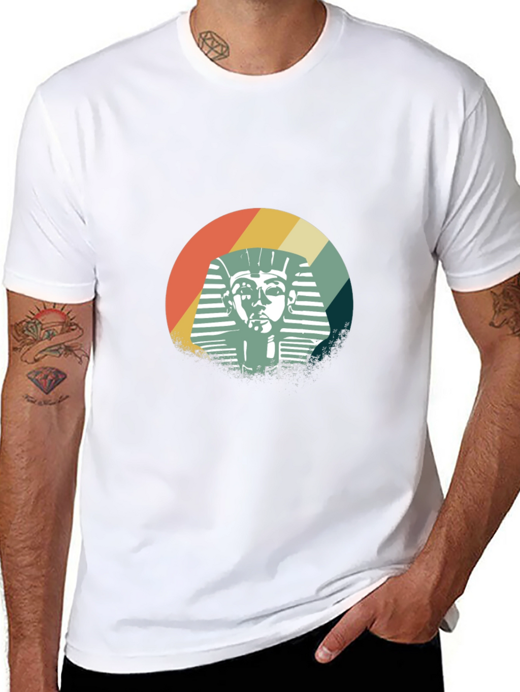 Retro Pharaoh Graphic T-Shirt - Black