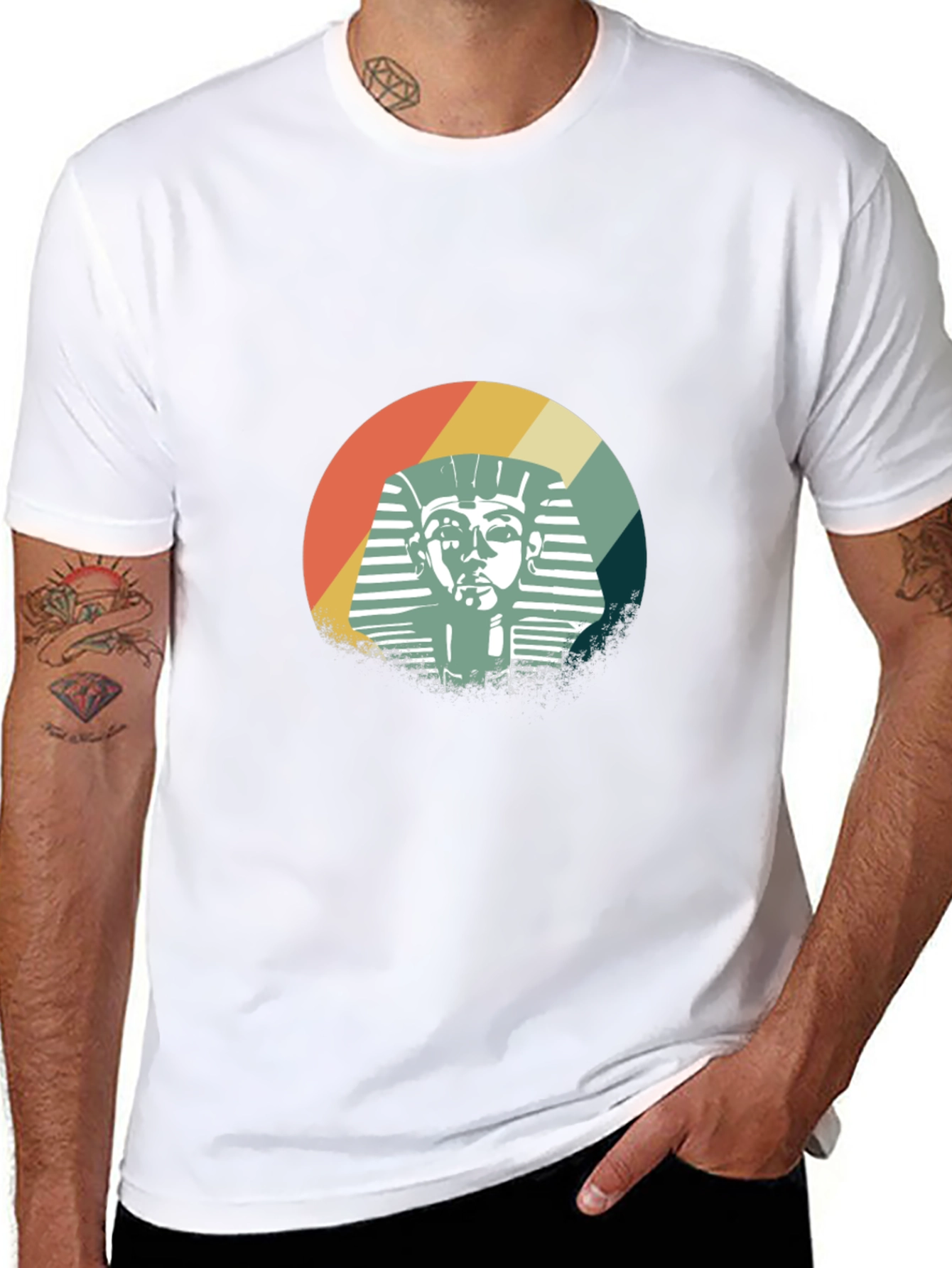 Retro Pharaoh Graphic T-Shirt - Black