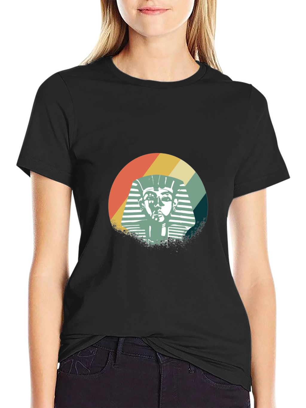 Retro Pharaoh Graphic T-Shirt - Black