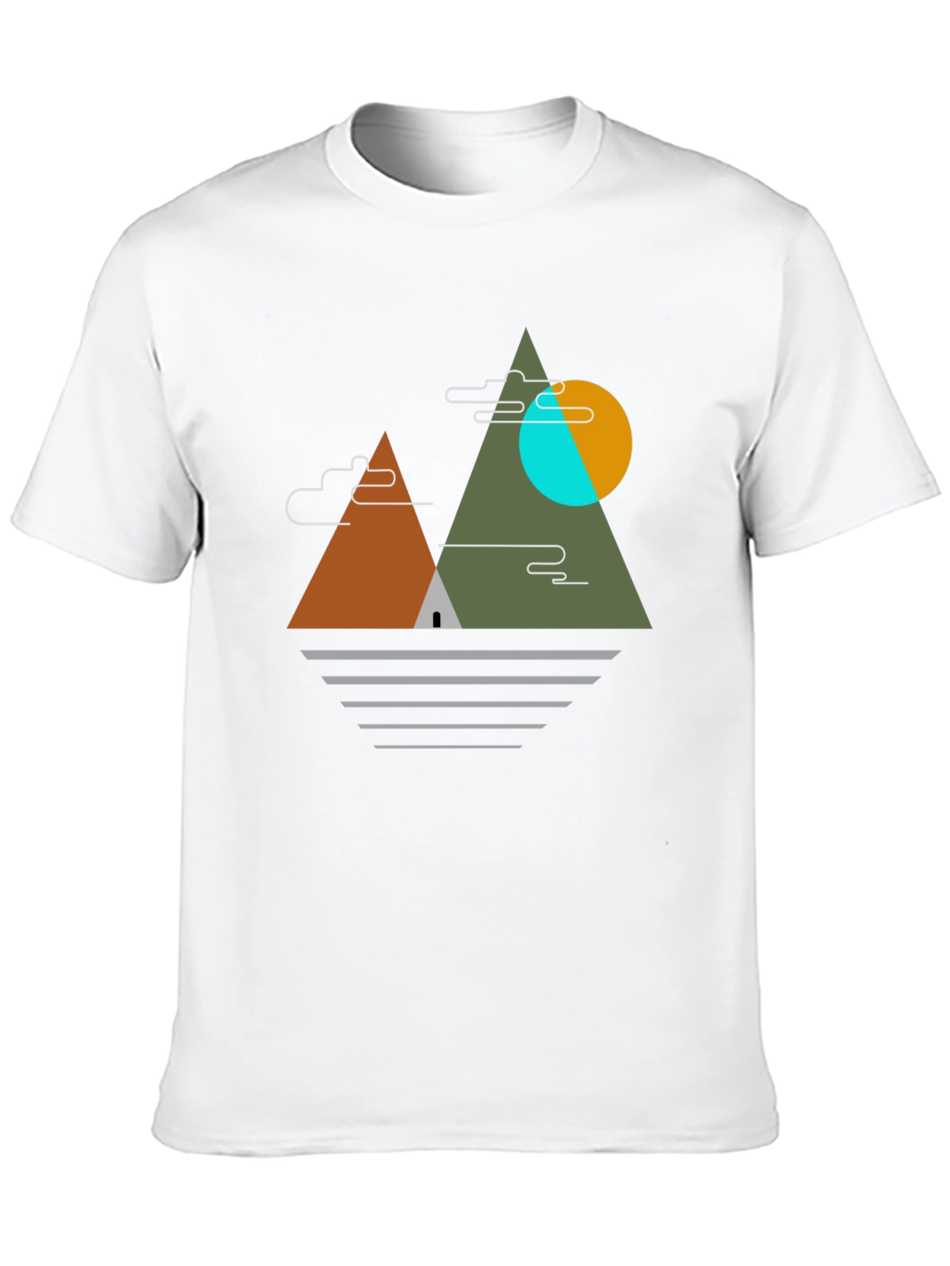 Geometric Mountain Graphic Tee - Black