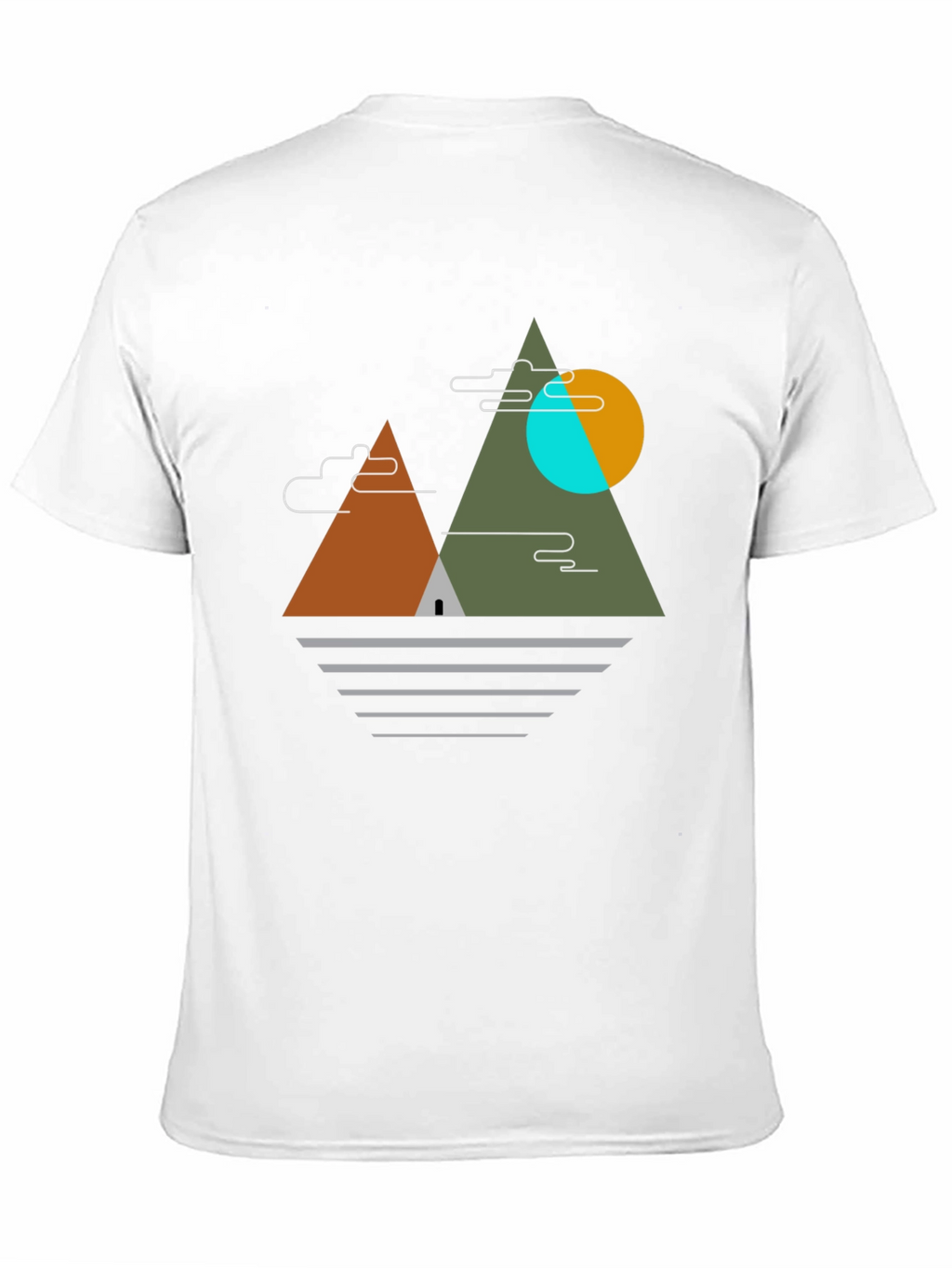 Geometric Mountain Graphic Tee - Black