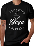 Yoga Coffee Sleep Repeat Graphic T-Shirt