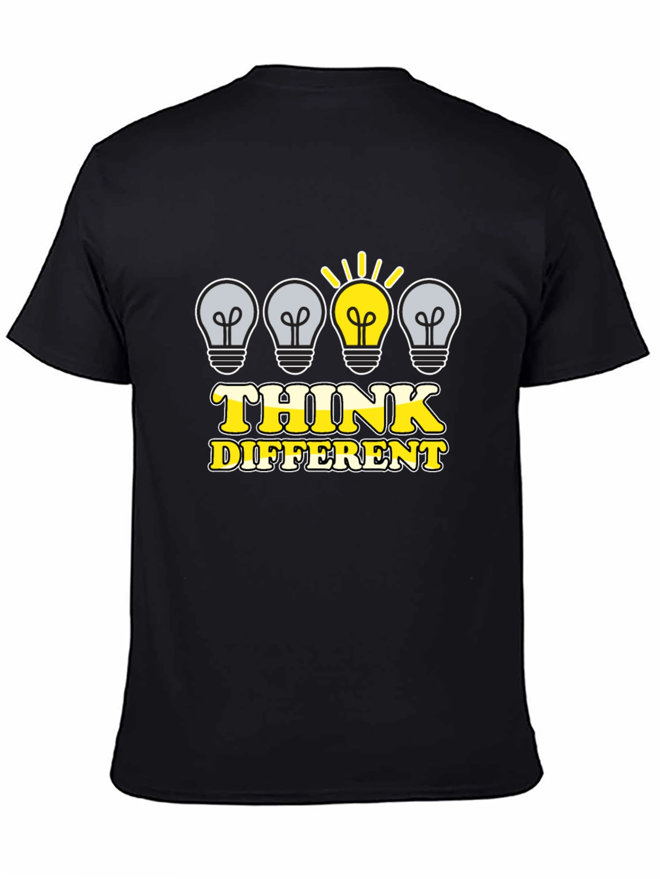 Think Different Graphic Tee - Black Cotton T-Shirt
