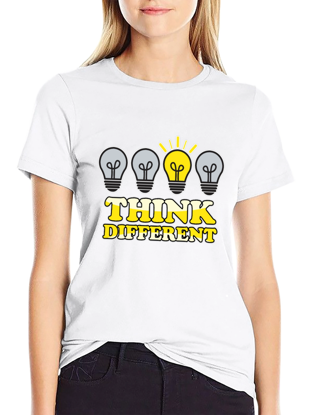 Think Different Graphic Tee - Black Cotton T-Shirt