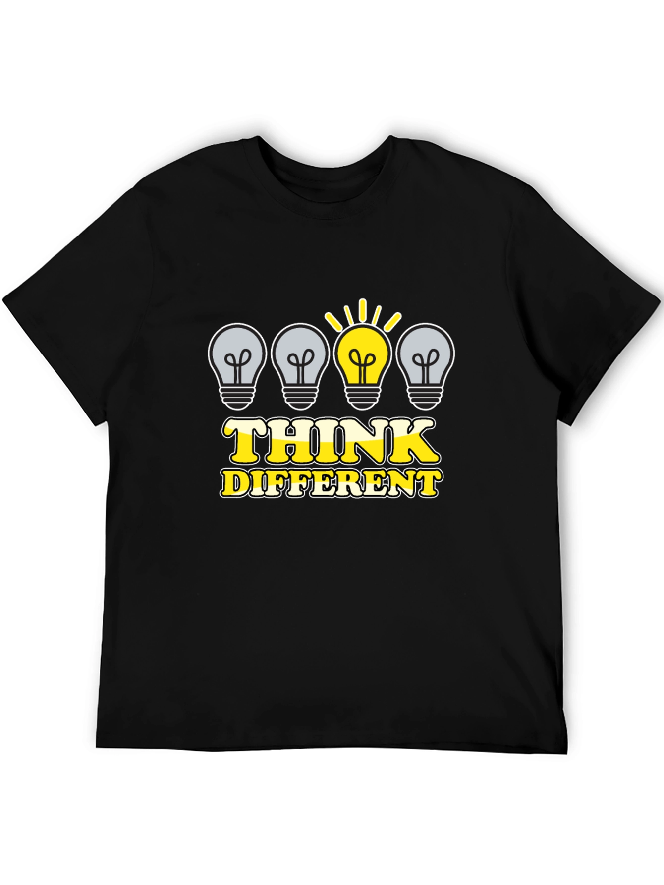 Think Different Graphic Tee - Black Cotton T-Shirt