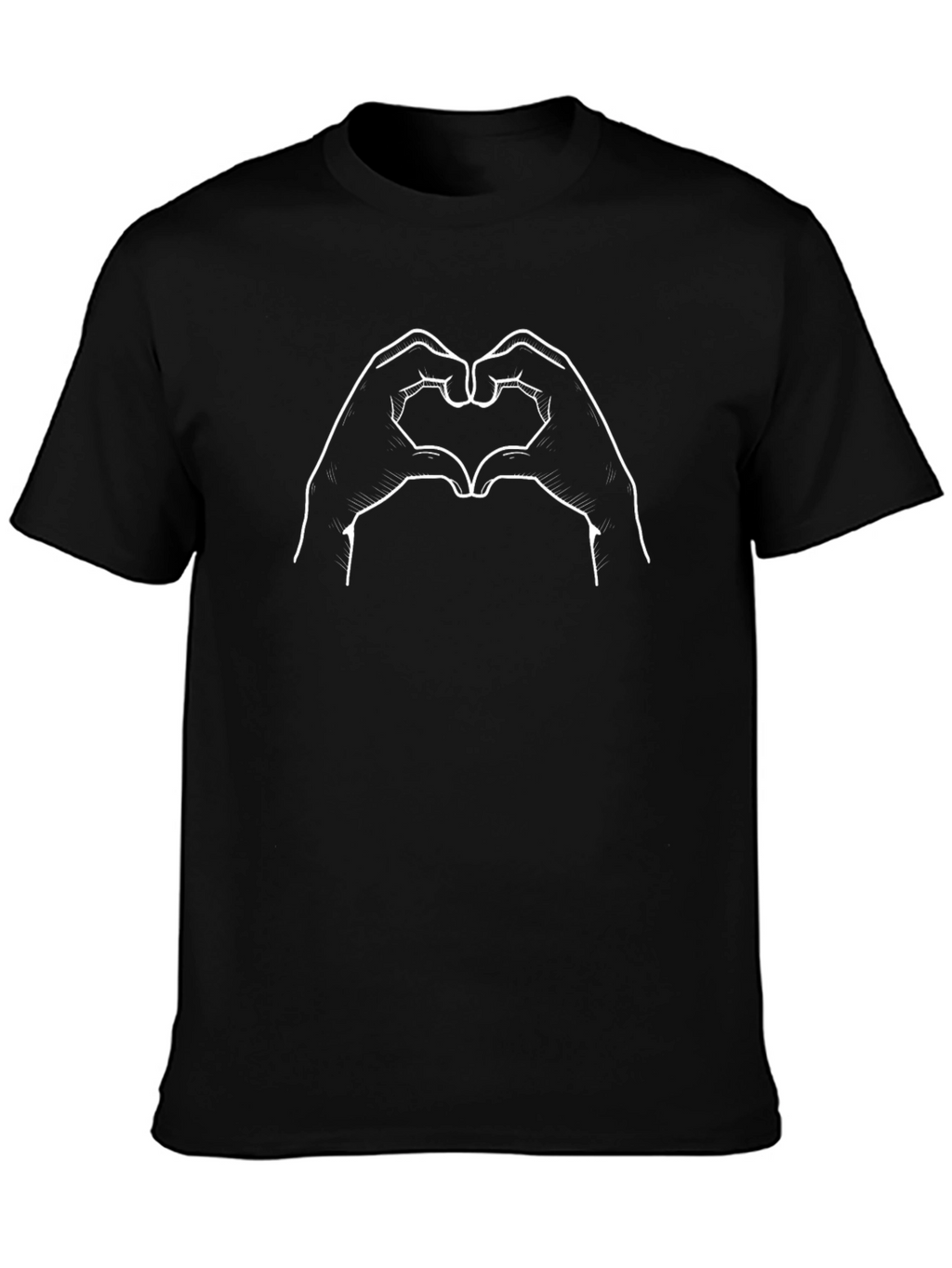 Heart Hands Graphic Tee - Black Cotton Comfort