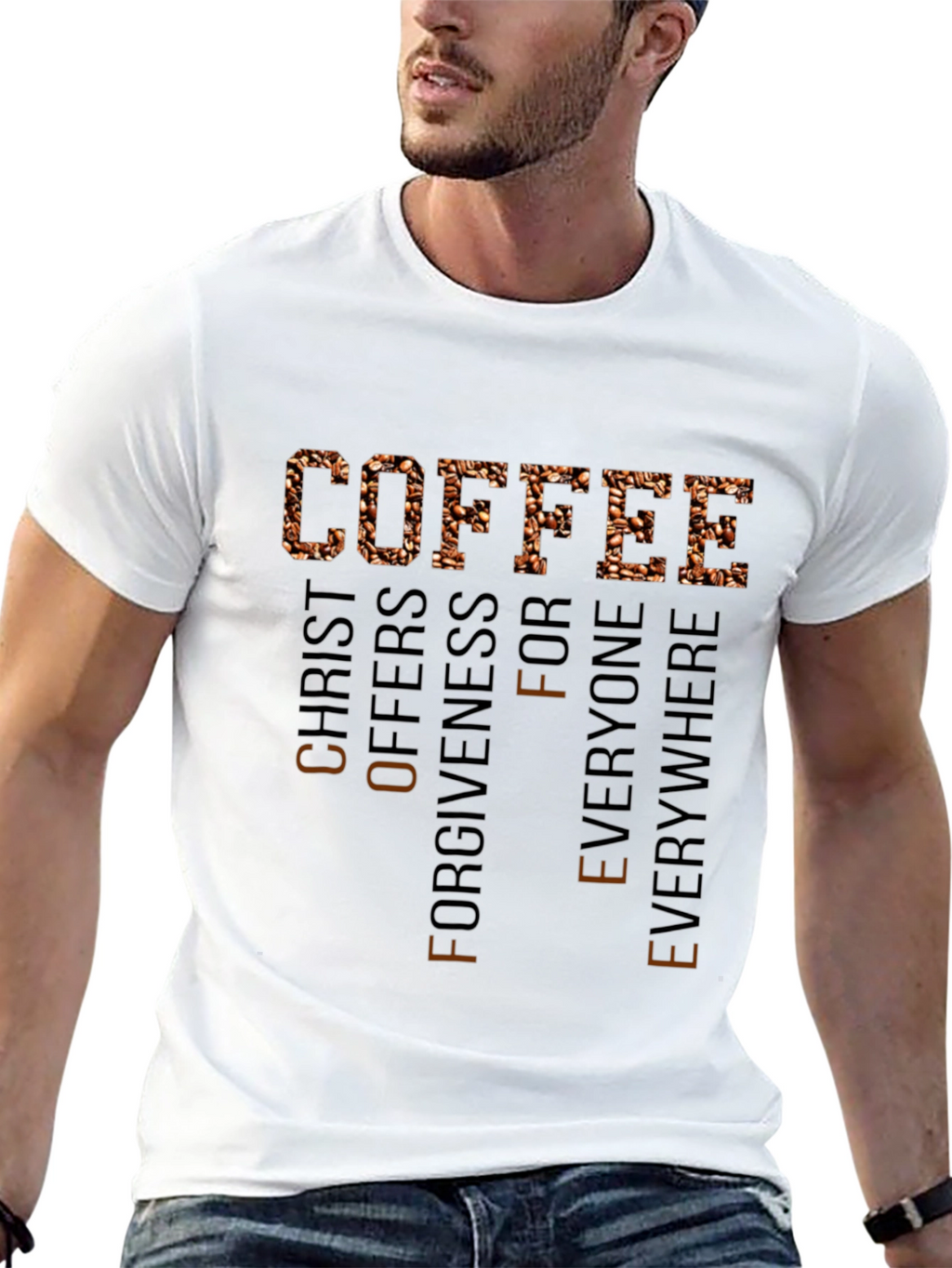 Coffee Christ Offers Forgiveness Everywhere Tee