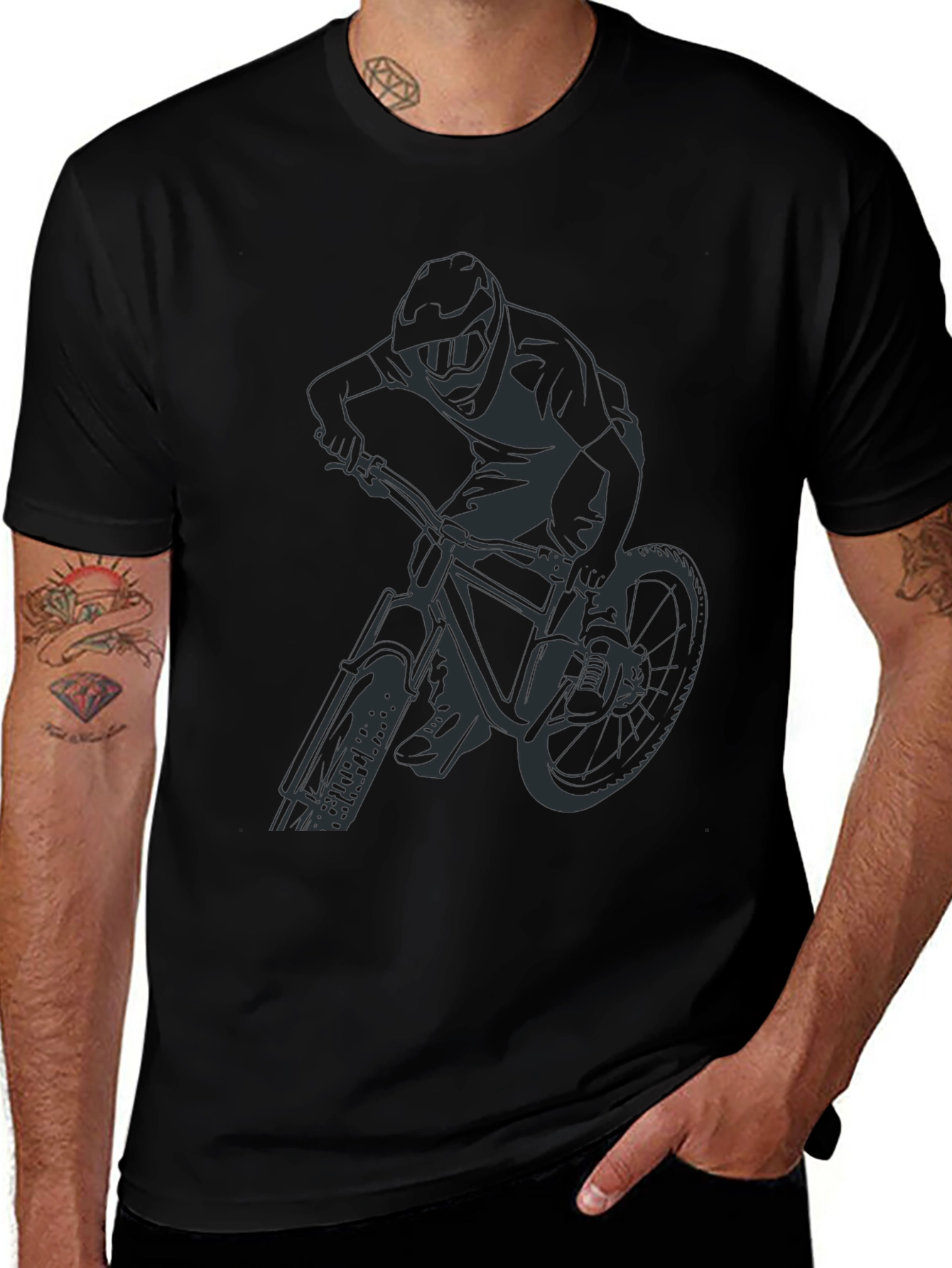 Black Mountain Biker Graphic Tee - Ride in Style!