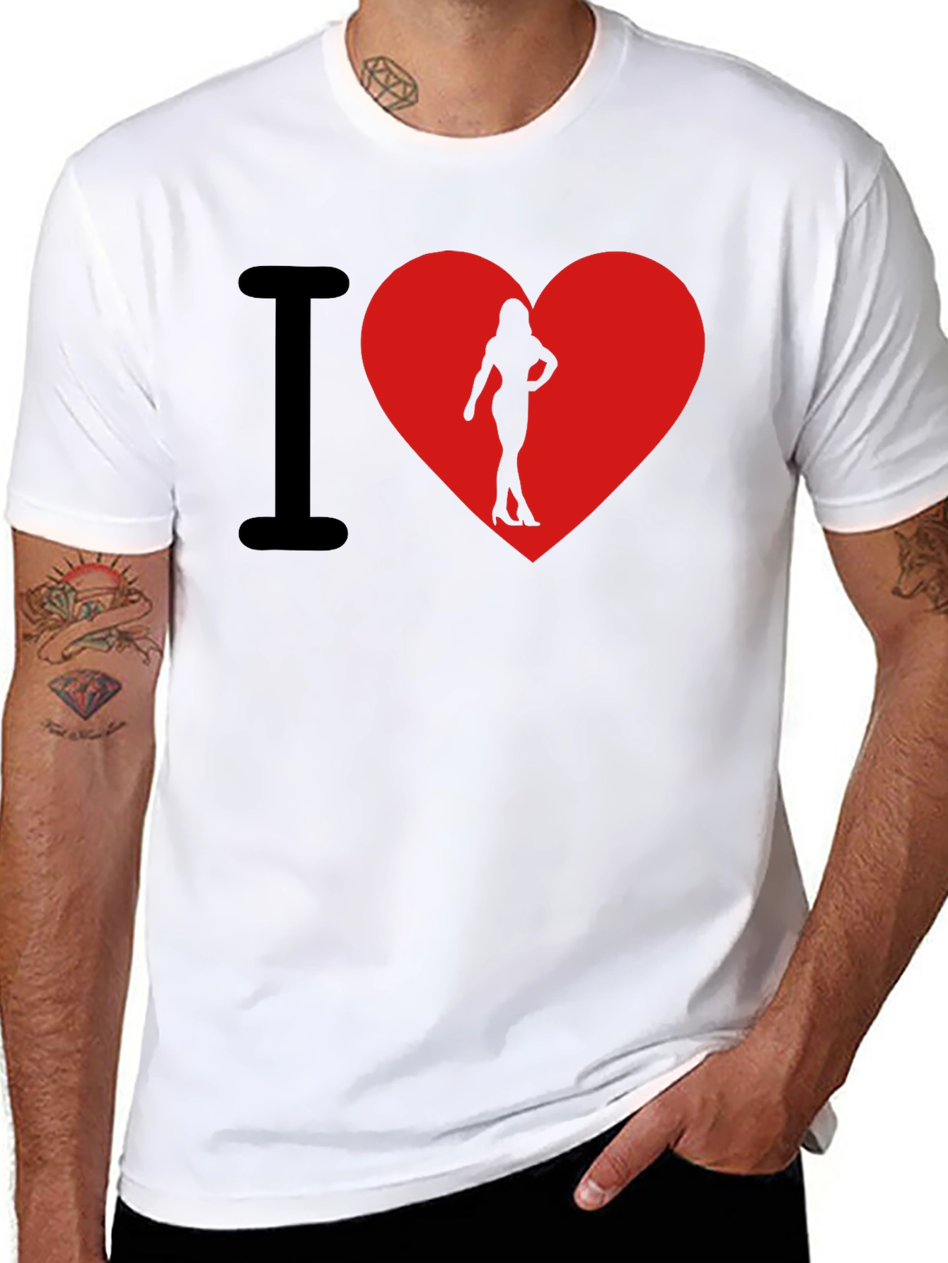 I Heart Womans Silhouette T-Shirt
