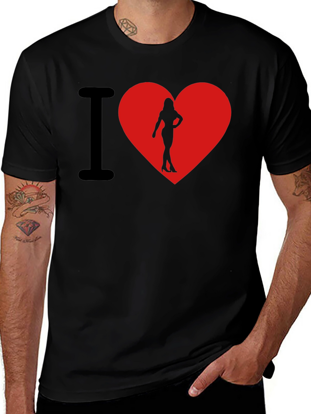 I Heart Womans Silhouette T-Shirt