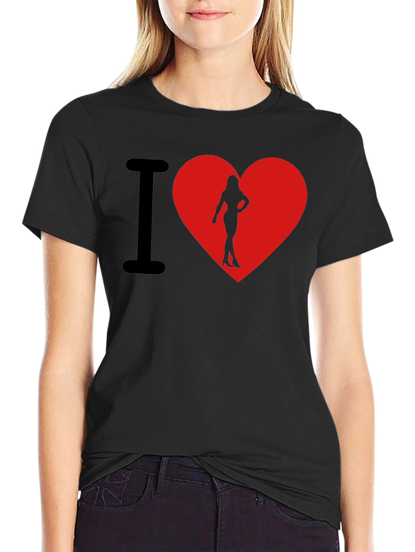 I Heart Womans Silhouette T-Shirt