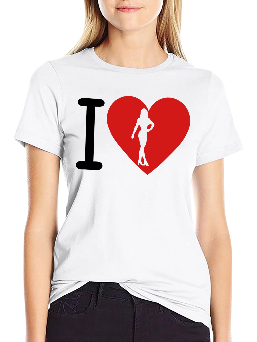 I Heart Womans Silhouette T-Shirt