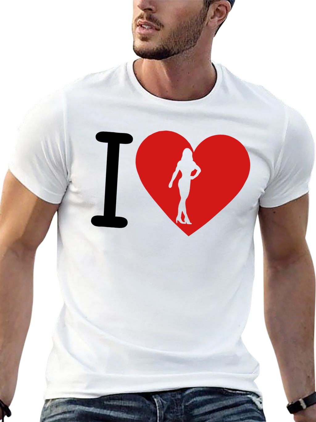 I Heart Womans Silhouette T-Shirt