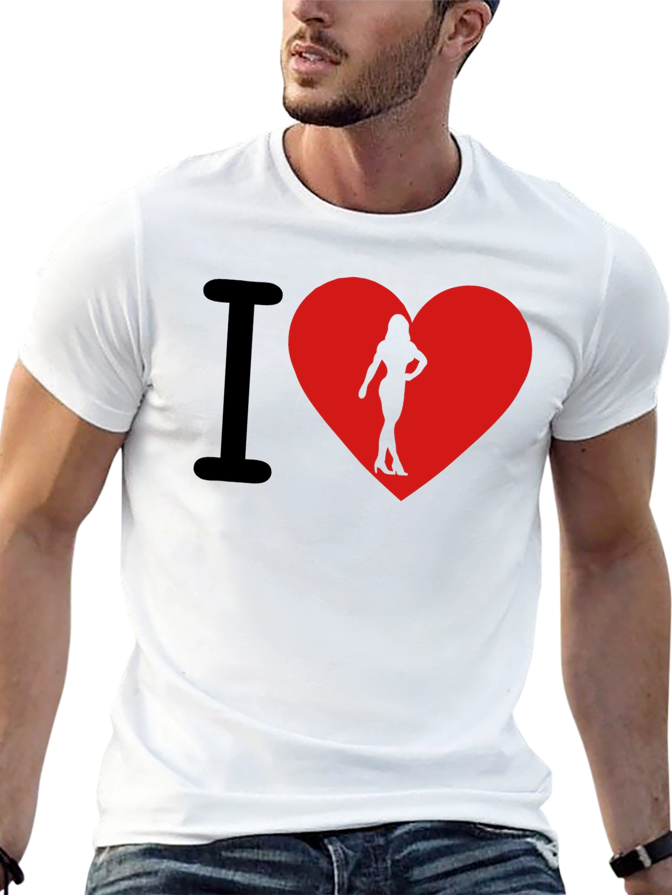 I Heart Womans Silhouette T-Shirt