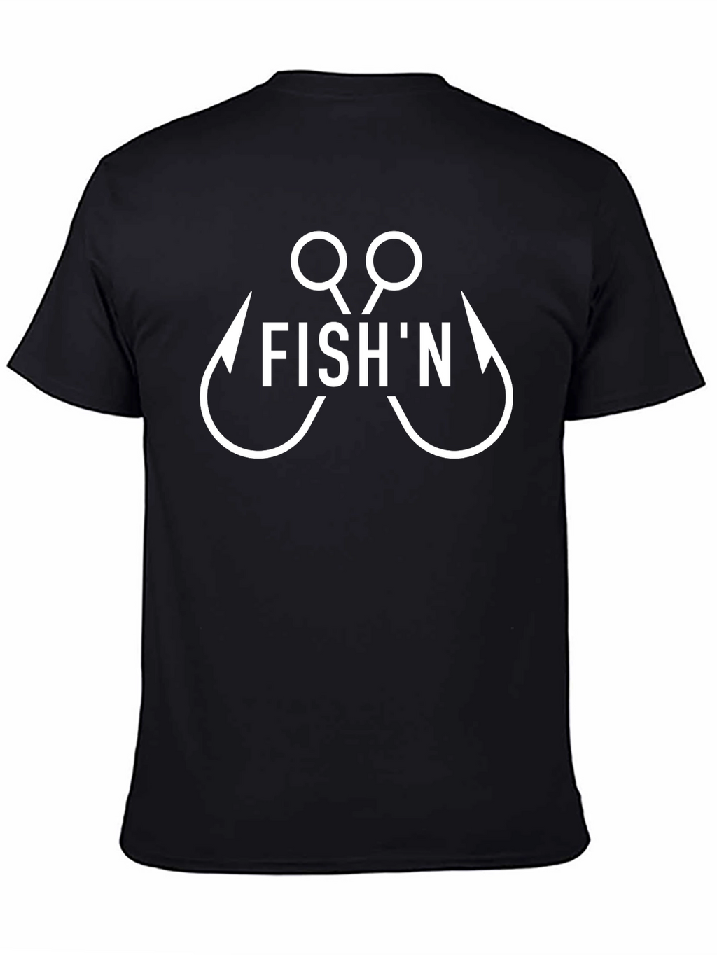 Fishn T-Shirt - Black Short Sleeve Graphic Tee