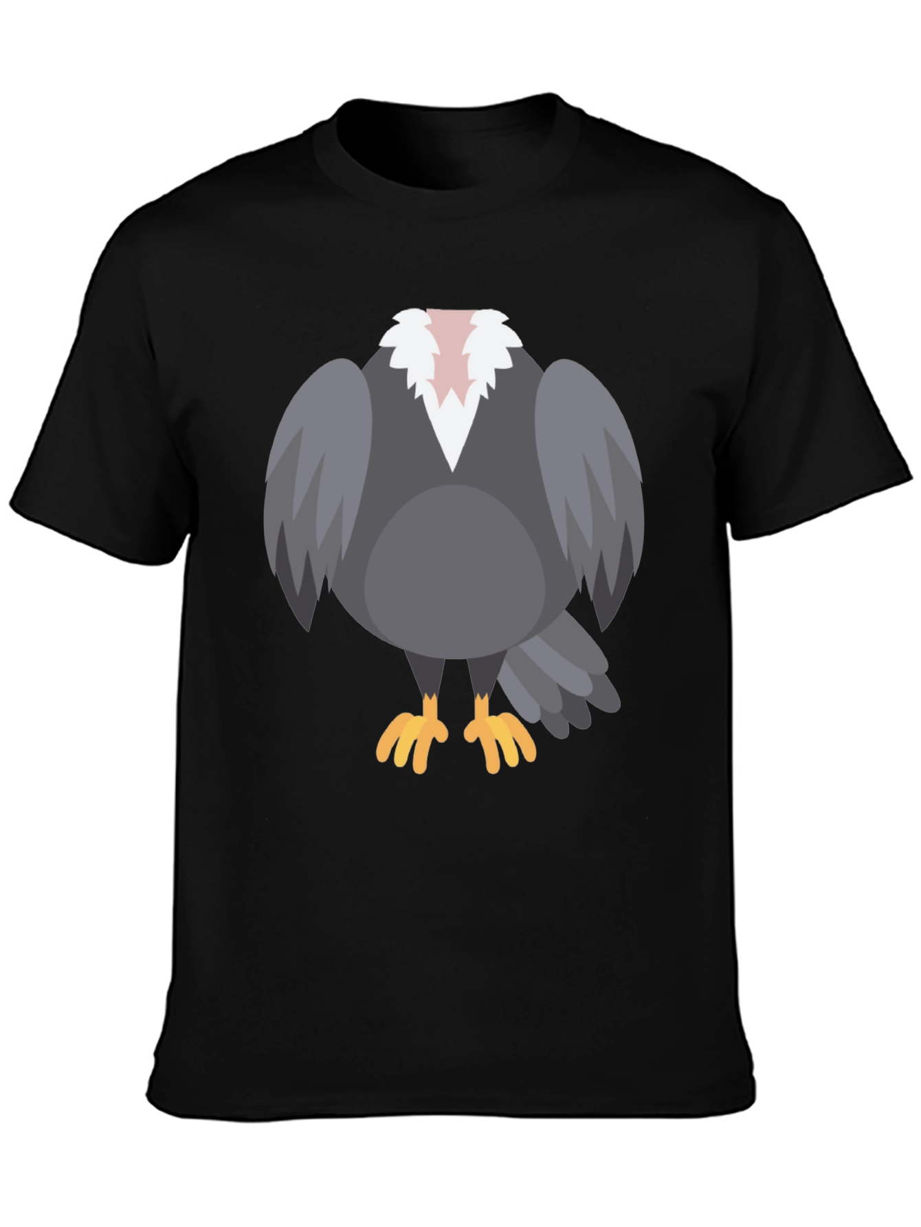 Cartoon Vulture T-Shirt - Black Graphic Tee