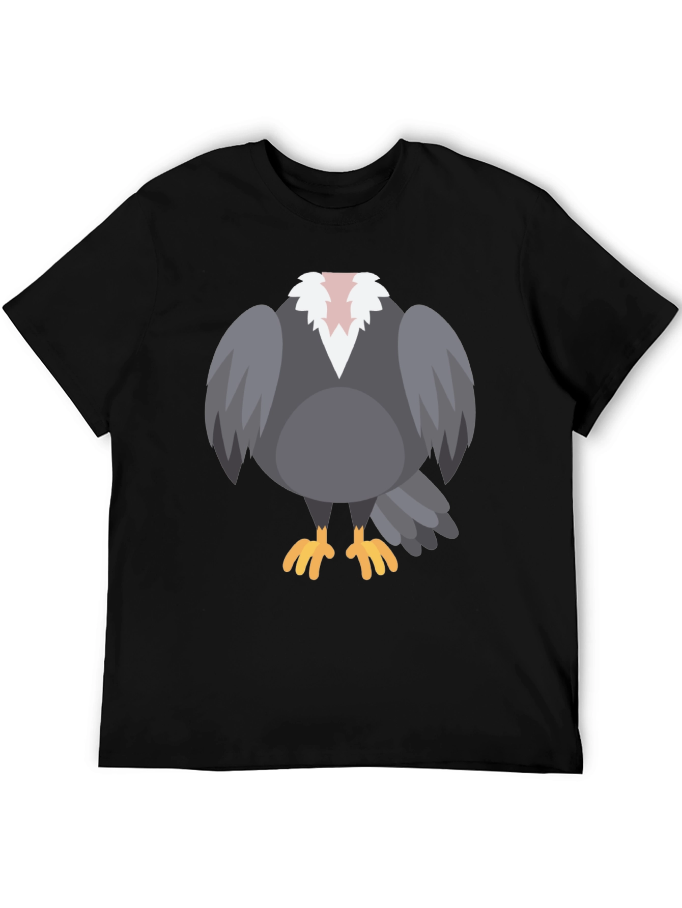 Cartoon Vulture T-Shirt - Black Graphic Tee