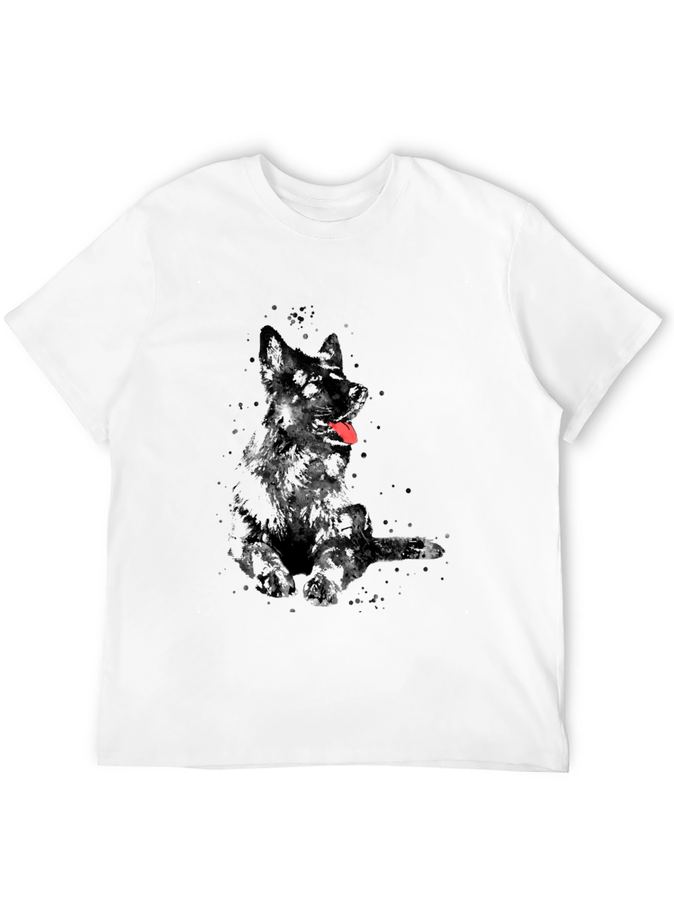 Watercolor Dog Graphic Tee - Black