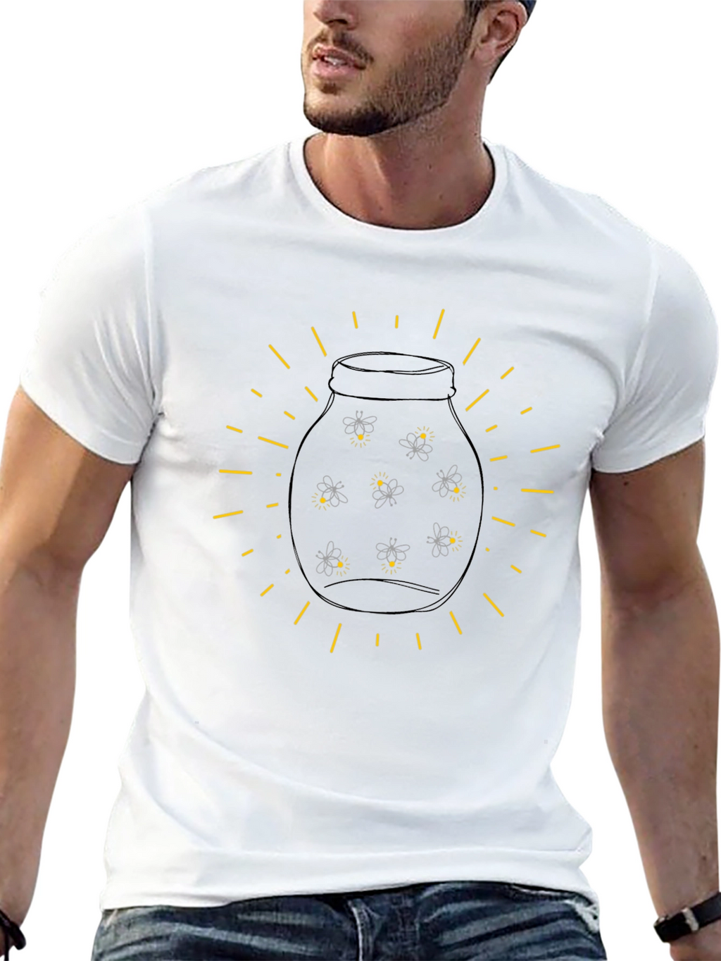 Firefly Jar Graphic Tee - Soft Black Cotton Shirt