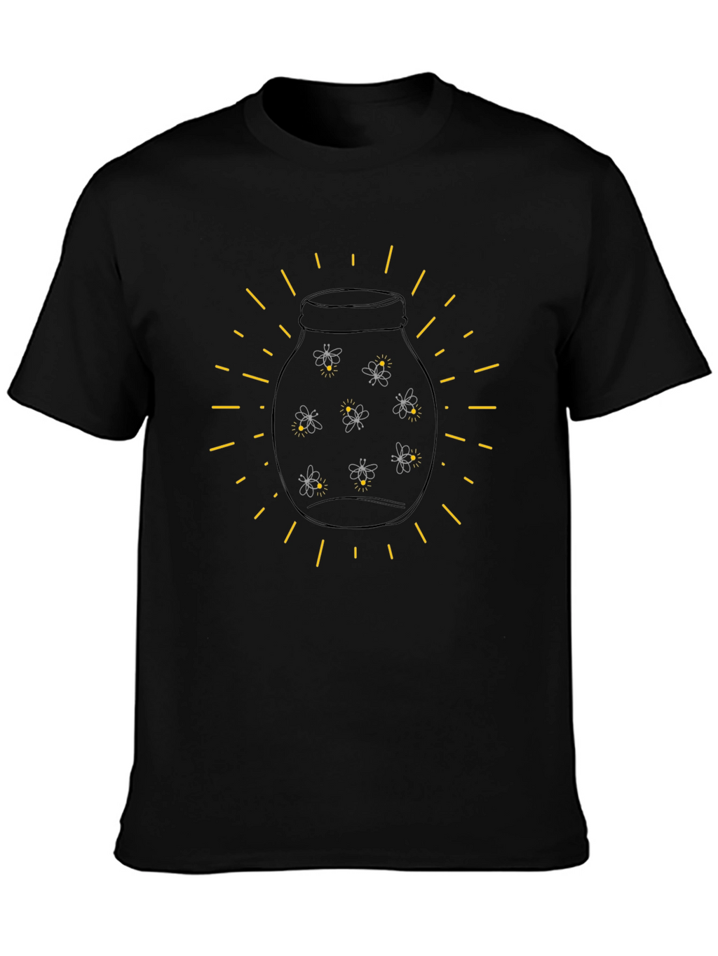 Firefly Jar Graphic Tee - Soft Black Cotton Shirt