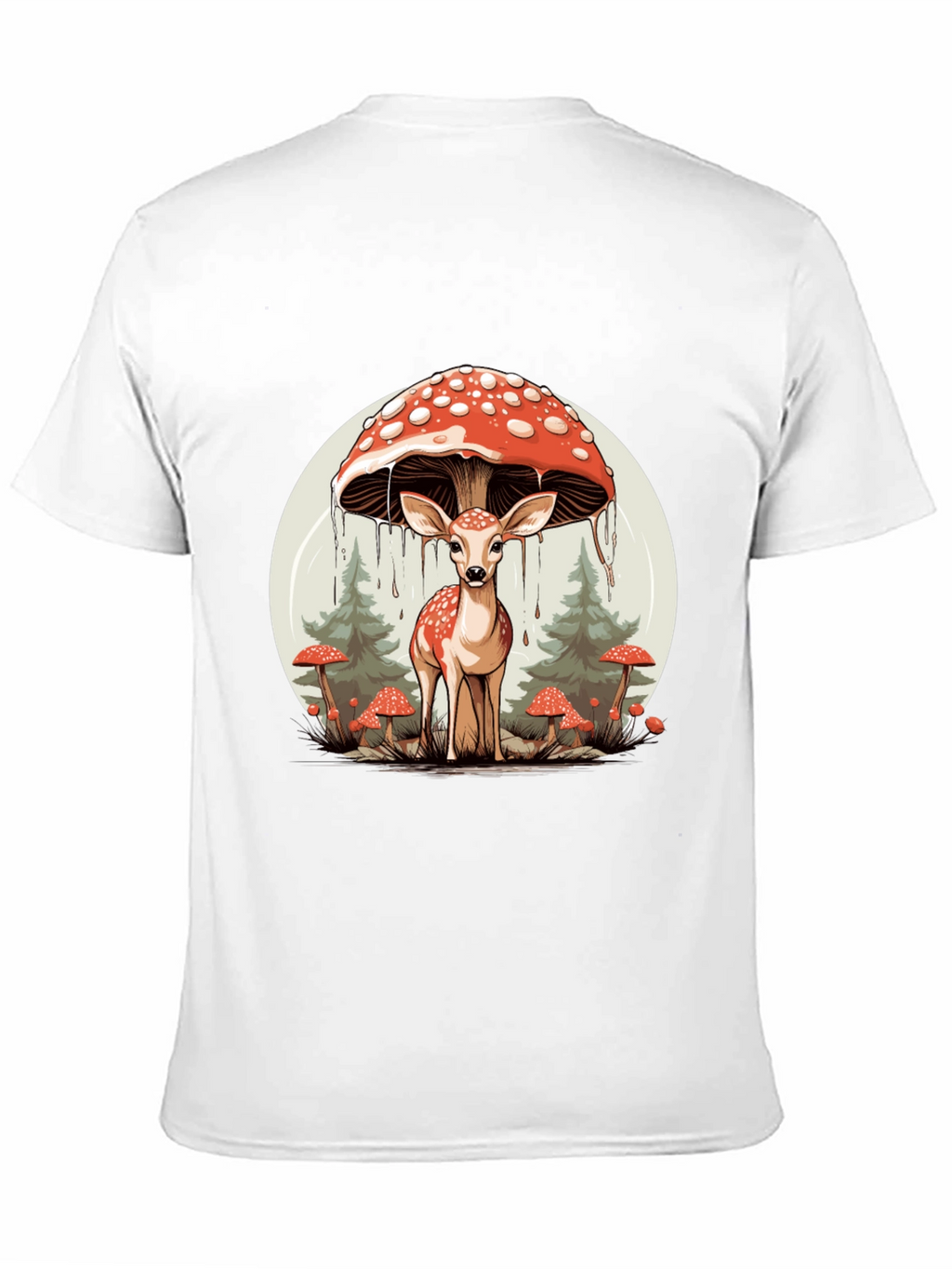 Mushroom Deer Graphic T-Shirt