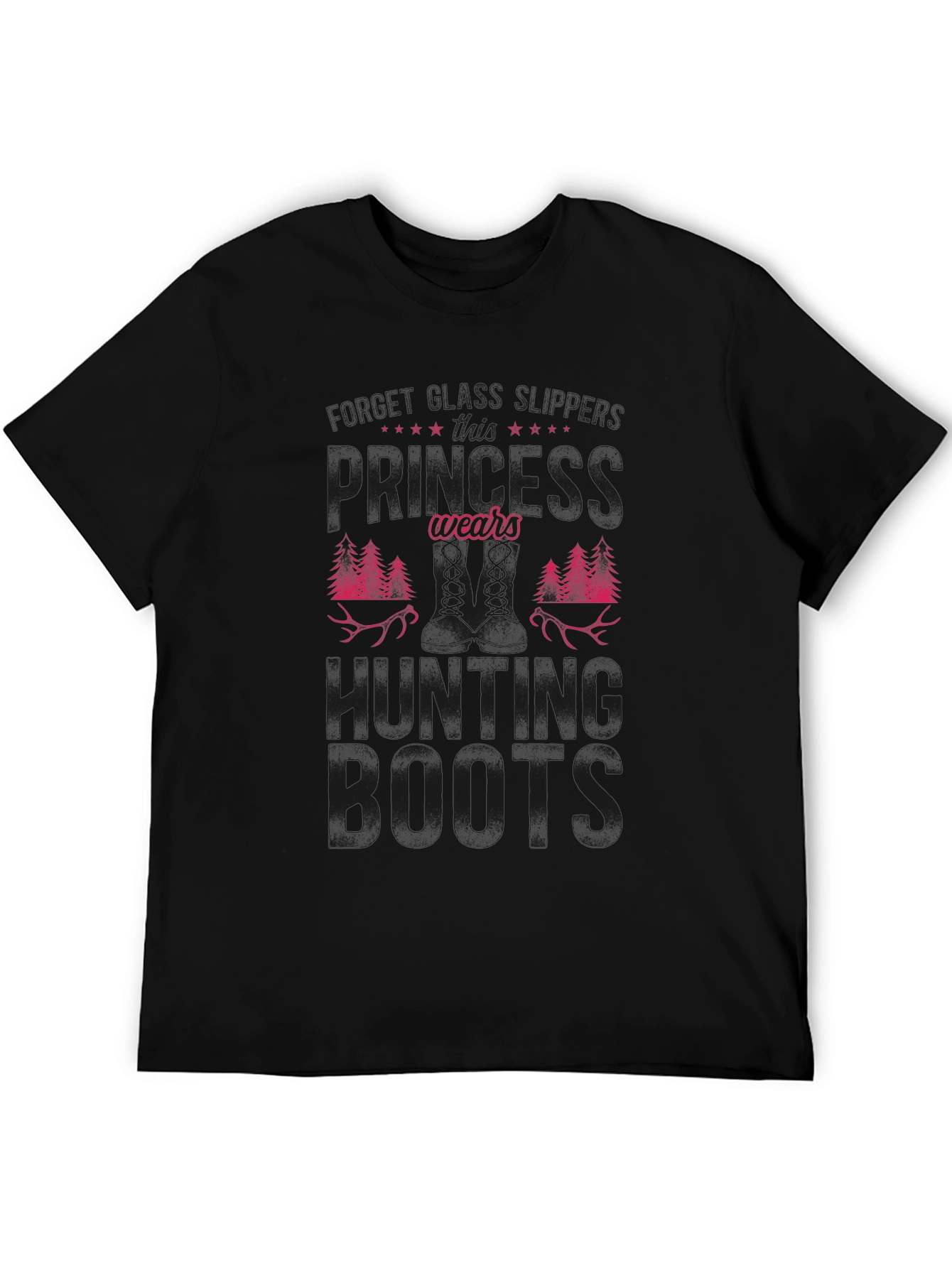 Hunting Boots Graphic Tee - Black Cotton Blend