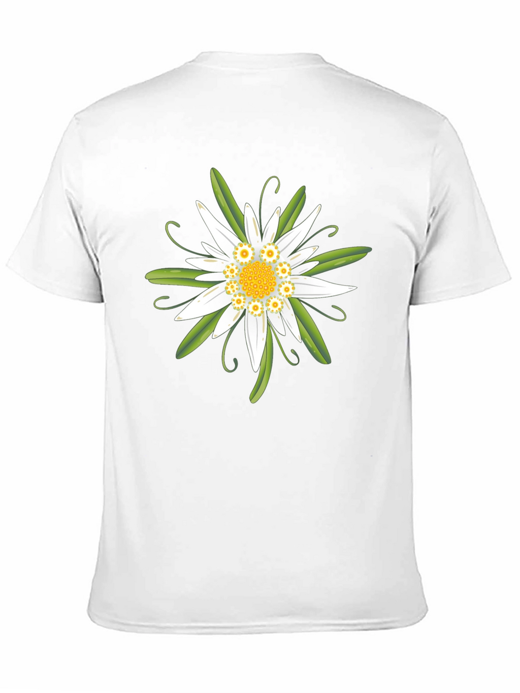 Edelweiss Flower Graphic T-Shirt - Black