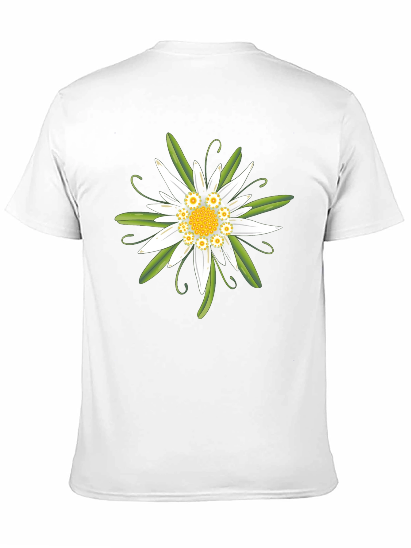 Edelweiss Flower Graphic T-Shirt - Black